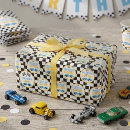 Zoek naar raceauto cadeaupapier Geruite vlag