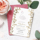 Zoek naar swan baby uitnodigingen Gouden folie