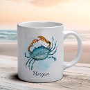 Zoek naar blauwe krab mokken Beach