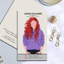Zoek naar mode illustratie visitekaartjes Model vrouw meisje gezicht