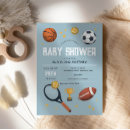 Zoek naar football babyshower uitnodigingen Blauw