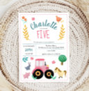 Zoek naar roze tractor uitnodigingen Trekker