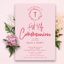 Zoek naar roze communie uitnodigingen Religieus