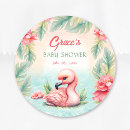 Zoek naar baby shower tropical stickers Flamingo