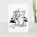Zoek naar zwart witte katten kaarten Cartoon kat