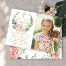 Zoek naar floral wreath uitnodigingen Communie