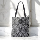 Zoek naar damast patroon tassen Zwart wit