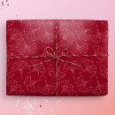 Zoek naar bladeren cadeaupapier Rood