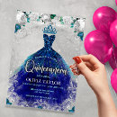 Zoek naar koningsblauwen uitnodigingen Quinceanera