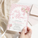 Zoek naar pastel pink babyshower uitnodigingen Roze strik
