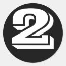 Zoek naar nummer twee stickers Cijfer