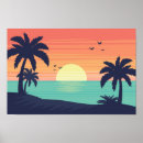 Zoek naar strand zonsopgang posters Palmboom