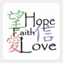 Zoek naar geloof hoop liefde stickers Zegen