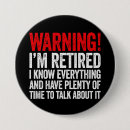 Zoek naar pensionering buttons Humor