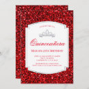 Zoek naar red uitnodigingen Quinceanera