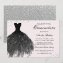 Zoek naar roze zwarte quinceanera uitnodigingen 15e