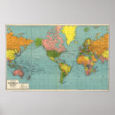 Zoek naar oude wereldkaarten posters Aardrijkskunde