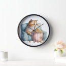 Zoek naar eten klokken Kat