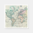 Zoek naar oude kaart servetten Wereld