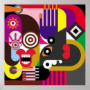 Zoek naar twee gezichten posters Abstract