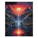 Zoek naar oase kunst Zonsondergang