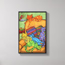 Zoek naar katten tekening canvas prints Kleurrijk