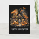 Zoek naar griezelig huis halloween kaarten Spookachtig