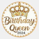 Zoek naar gouden koningin stickers Verjaardag