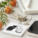Zoek naar zwart witte kat sleutelhangers Schattig