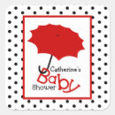 Zoek naar rode stippen stickers Baby shower