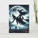 Zoek naar heks op bezemsteel briefkaarten Eng