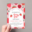 Zoek naar strawberry uitnodigingen 1e verjaardagsfeest meisje