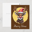 Zoek naar grappig rendier briefkaarten Santa claus