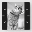Zoek naar katten klokken Zwart wit