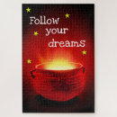 Zoek naar volg puzzels Volg je dromen