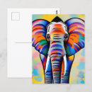 Zoek naar kleurrijke olifanten briefkaarten Afrika