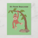 Zoek naar aap cartoon briefkaarten Illustratie