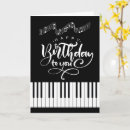 Zoek naar muziek zwart wit kaarten Pianist