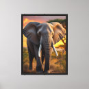 Zoek naar olifanten zonsondergang kunst Dieren