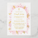 Zoek naar roze communie uitnodigingen Goud