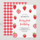 Zoek naar girl first birthday uitnodigingen Aardbei