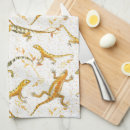 Zoek naar reptielen keuken handdoeken Bruin