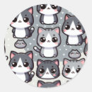 Zoek naar grijze kat stickers Kawaï
