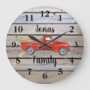 Zoek naar rode vrachtwagen klokken Land