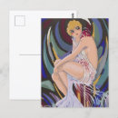 Zoek naar vintage art deco briefkaarten Vrouw