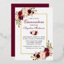 Zoek naar burgundy floral uitnodigingen Quinceanera