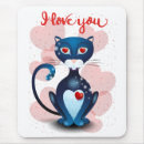 Zoek naar liefde katten muismatten Zwarte kat