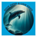 Zoek naar dolfijn in blauw water posters Elk persoon