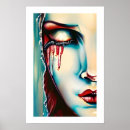 Zoek naar blauwe ogen kunst Mooie vrouw