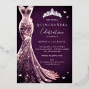Zoek naar paars zilveren uitnodigingen Quinceanera